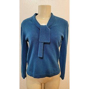 JONES NEW YORK WOMEN'S BLUE 100% CASHMERE long  sleeve  SWEATER SIZE S-M# 409